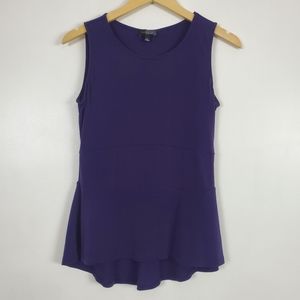 The Limited purple sleeveless blouse high low hem